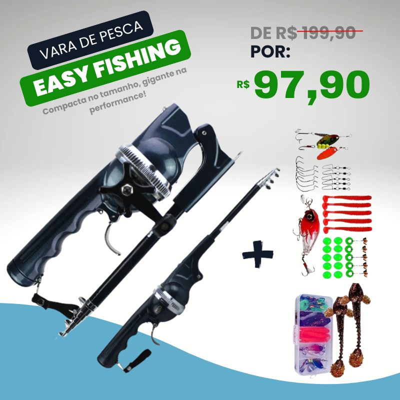 Vara de Pesca Dobrável Portátil - Easy Fishing
